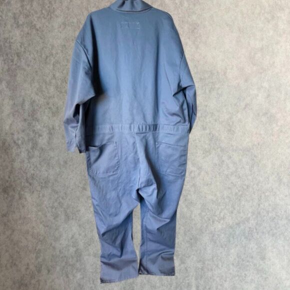 Red Kap Snap Front Cotton Work Coverall Mens Size 56 R Blue Long Sleeve Uniform - Picture 5 of 14